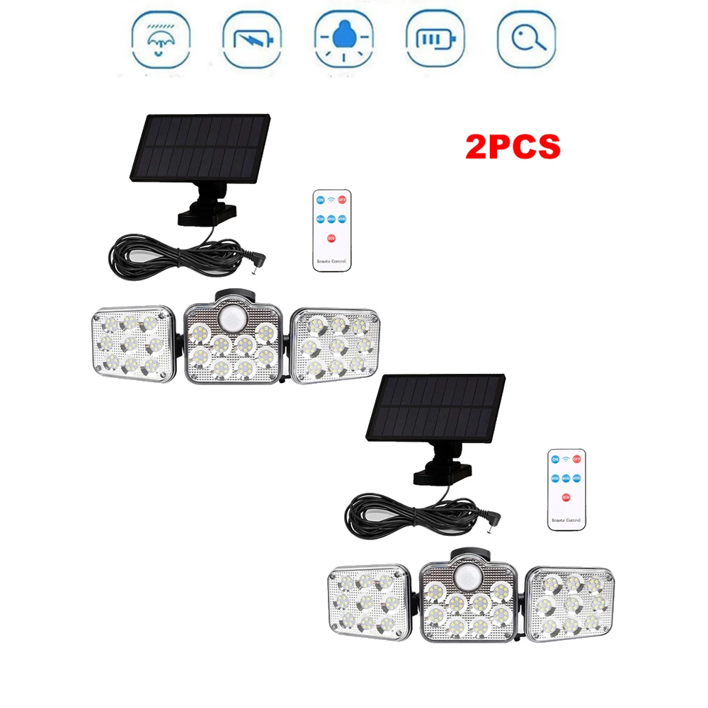 

2pcs 138 led seperable remote COB/Solar Light Outdoor Solar Lamp Powered Sunlight Wall Light Waterproof PIR Motion Sensor Street