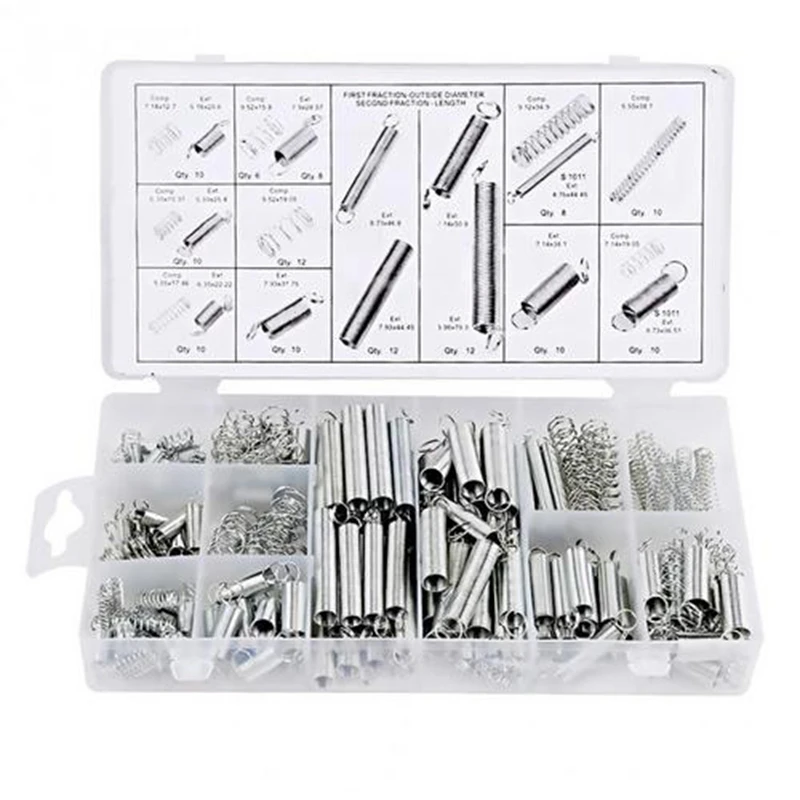 

Spring Assortment Set 200 Pieces Zinc Plated Compression Extension Springs for Repairs Coil Spring Tension Spring Pressure Kit