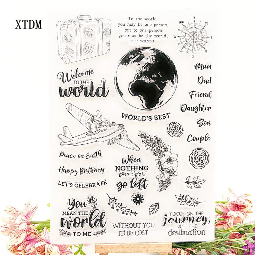 Горячая Распродажа мир путешествия прозрачные штампы/силиконовые уплотнения