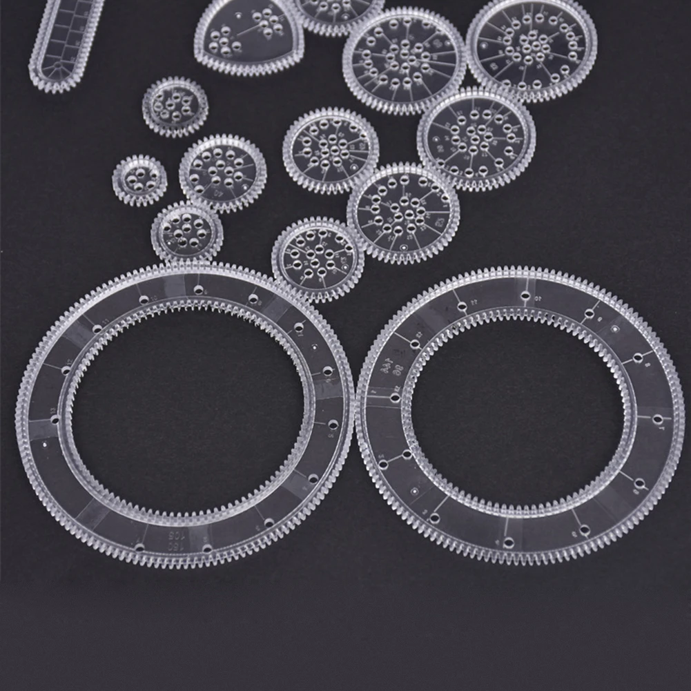 Fun Durable Drawing Toys Set Art Designs Interlocking Gear Coloring Game Toys Puzzle Baby Early Educational Toy