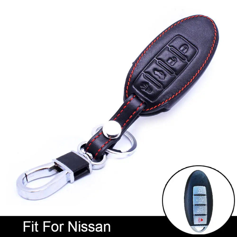 4 Button Leather Case Key fob for Nissan Altima Maxima GTR Remote Smart Cover Car For | Автомобили и мотоциклы