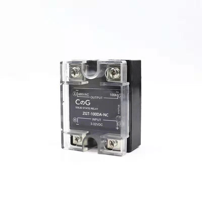 CG 60A 80A 100A DA NC нормально закрытый SSR Однофазный DC контроль AC теплоотвод SSR-60DA 80DA 100DA NC твердотельное реле - Габаритные размеры: 100DA