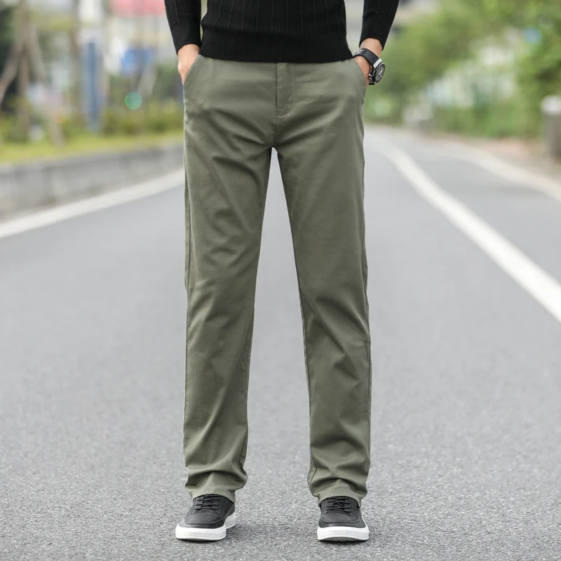 

Summer Style Thin Men's Casual Pants High Waist Cotton Men Loose Straight Long Suits Pants Middle-aged Business Leisure Trousers
