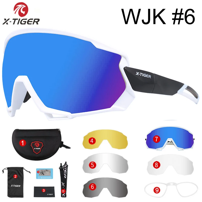Colors 06 X-TIGER Wind Cycling Glasses 5 Lens Polarized Outdoor Sport Bicycle Glasses MTB Mountain Bike Sunglasses Goggles Cycling Eyewear - Цвет: Colors 06
