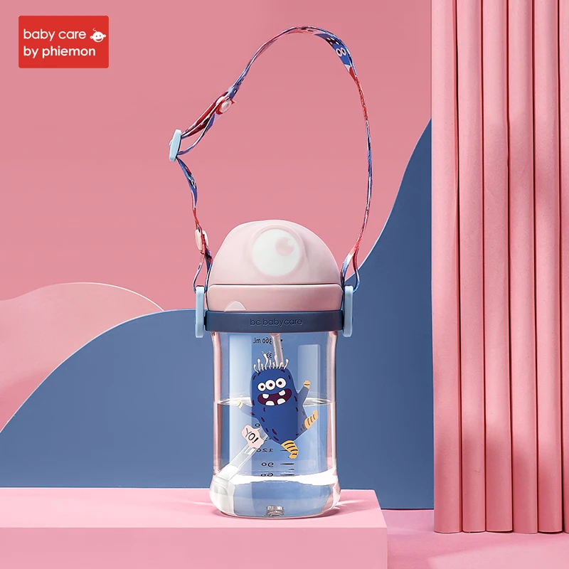 Perry powder-360ml Babycare/Детская Бутылочка для питья PPSU, противопадающая, детская соломенная бутылочка с ручкой для кормления младенцев - Цвет: Perry powder-360ml