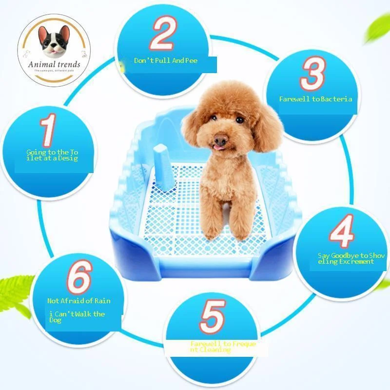 

Foldable Pet Toilet Tray Litter Box Puppy Training Pad Holder With Fence Pee Post For Small Pet Potty Dog Pet Cleaning Supplies