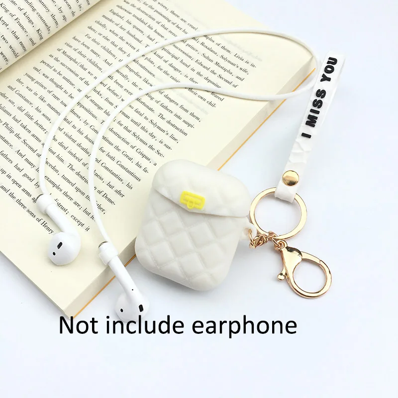 14-bag-white Чехол для наушников для Apple AirPods i12 i11 i13 TWS i7S Милая женская сумка чехол для наушников s брелок откидная крышка для AirPods зарядная коробка - Цвет: 14-bag-white
