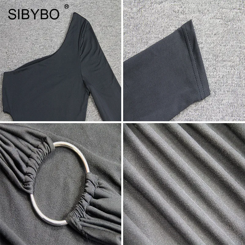 Женское платье на одно плечо SIBYBO асимметричное облегающее с открытой спиной