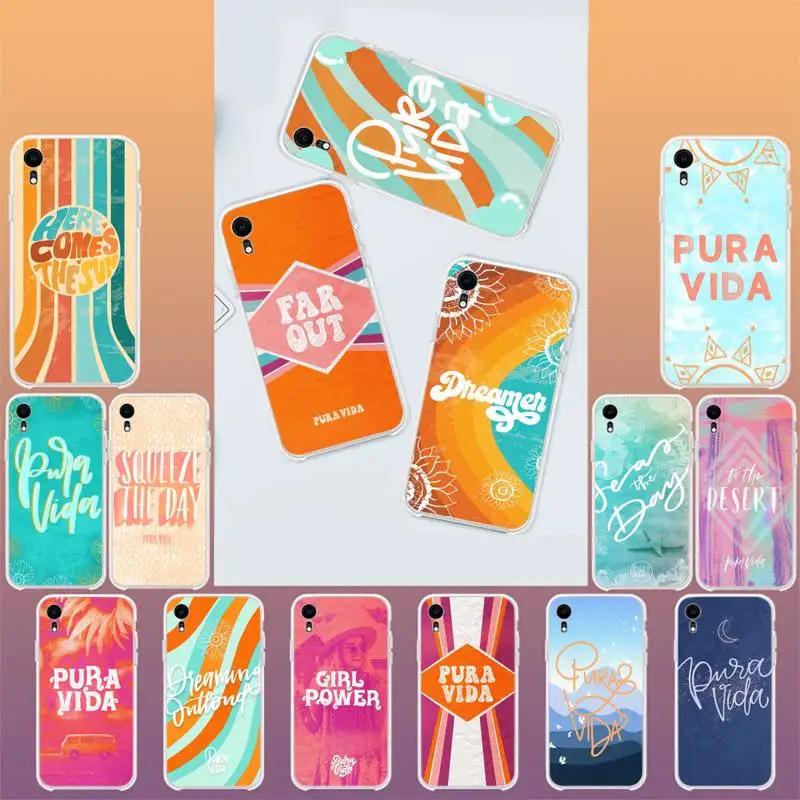 

YNDFCNB The Pura Vida Soft Phone Case Cover for iphone 13 X XS MAX 11 11 pro max 6 6s 7 7plus 8 8Plus 5 5S XR SE 2020