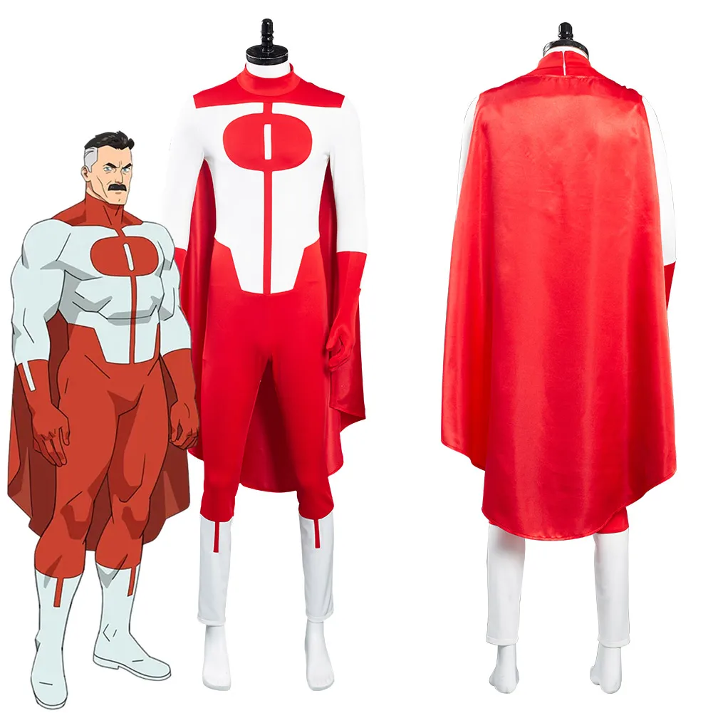 

Invincible Omni Man Cosplay Costumes Outfits With Cloak Halloween Carnival Suit