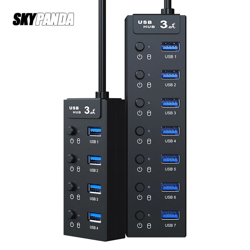 4 / 7 портов USB 3 0 концентратор подконтрольный Переключатель 30/60/120 см кабель до 5