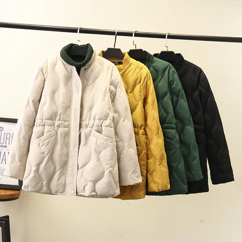 

Пальто женское свободного покроя, повседневная хлопковая куртка, верхняя одежда черного, темно-зеленого цветов, XL, Осень-зима