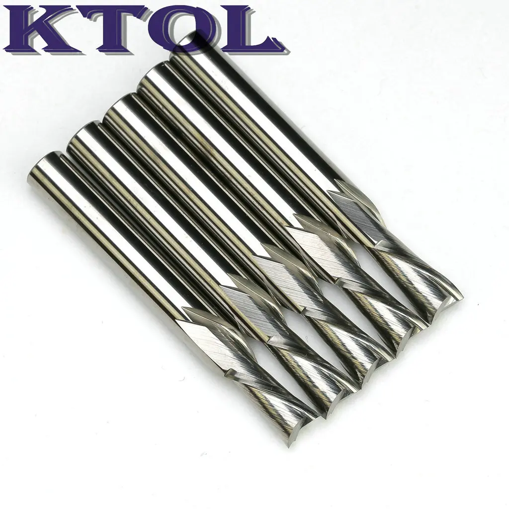 値段 6*12ミリメートル2フルートダウンカット木材エンドミル超硬ソリッドタングステンcncルーターツールスパイラルビット彫刻カッターmdf木工5個