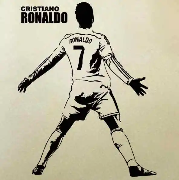 C Ronaldo наклейка на стену с футболистом Спортивная детская комната Декоративные