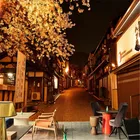 Фотообои с изображением японской ночной вишни, цветущей улицы, 3D декор для кухни, суши, ресторана, обои 3d