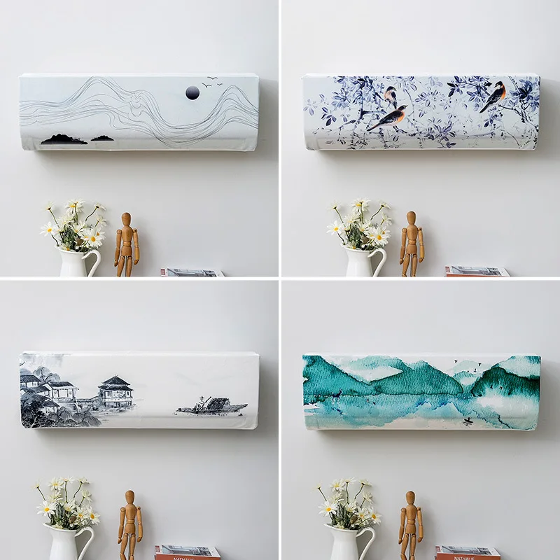 

Высокоэластичная цифровая печать, Новая китайская современная бытовая Крышка Кондиционера, полностью тканевый портативный комплект для гостиной Bedro