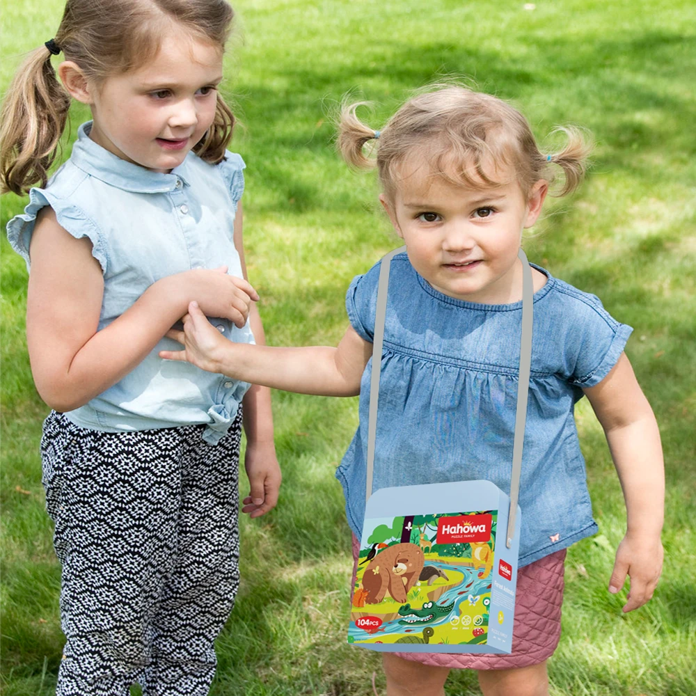 

Hahowa Animal Shaped Paper Jigsaw Puzzle Bear Tiger Turtle Tree Beetle Forest Educational Kids Toys For Children Birthday Gift