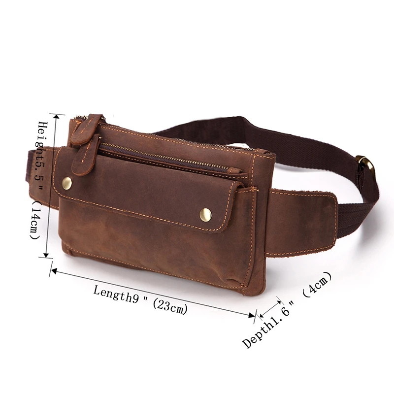 Повседневная поясная сумка из качественной кожи для мужчин модная нагрудная