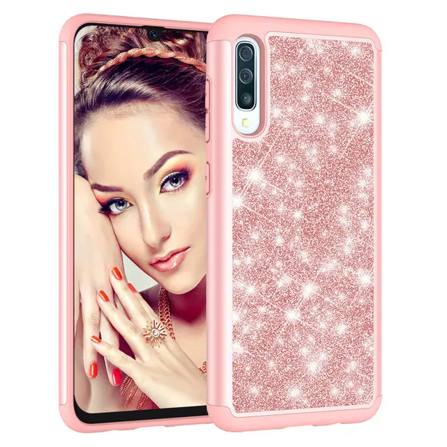 Rose Gold Шикарный Блестящий Роскошный чехол для samsung A50 Чехол samsung A20E Etui A50s A30s A20 E задняя крышка для samsung Galaxy A30 чехол A 50 20 - Color: Rose Gold