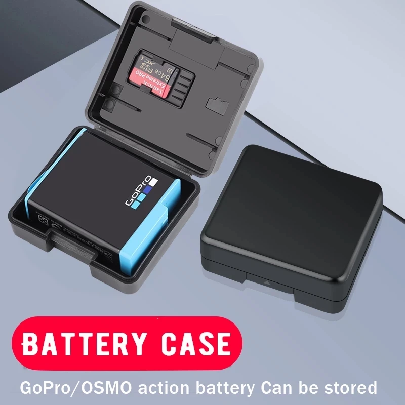 LANBEIKA 2pcs/Lot Battery Protective Storage Box Case With TF Card Holder for GoPro Hero 11 10 9 8 7 6 5 DJI OSMO SJCAM SJ9 SJ8