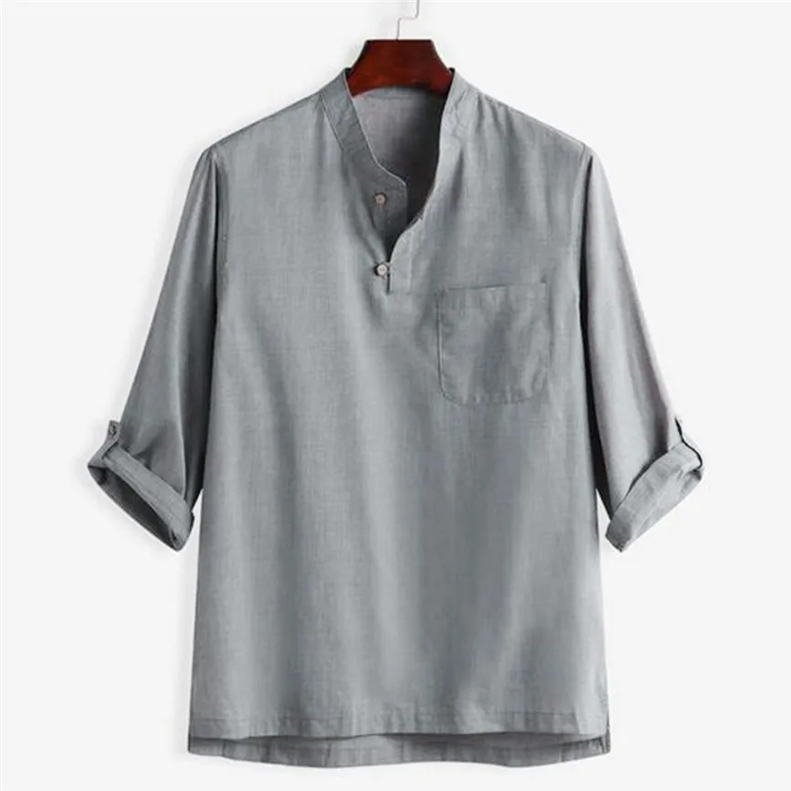 Модные мужские рубашки из чистого хлопка и конопли на лето осень