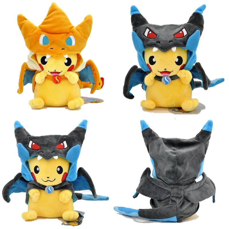 Покемон Пикачу Кси улыбка злый огонь дышащий Дракон крест накидка пальто шляпа