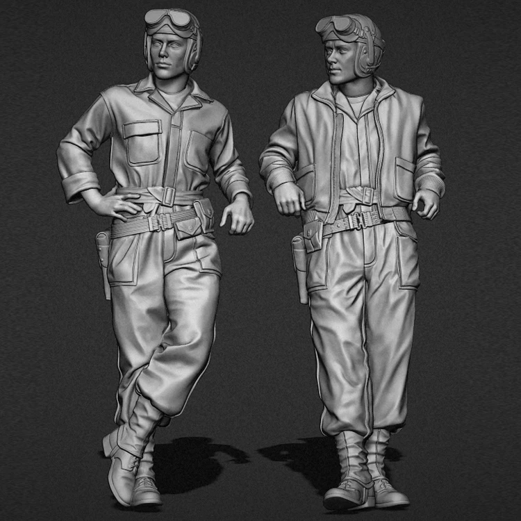 

Модель 1/35 из смолы, фигурки солдат GK, американские танкеры с комплектом комбинезонов, военная тема Второй мировой войны, несобранный и Неокр...