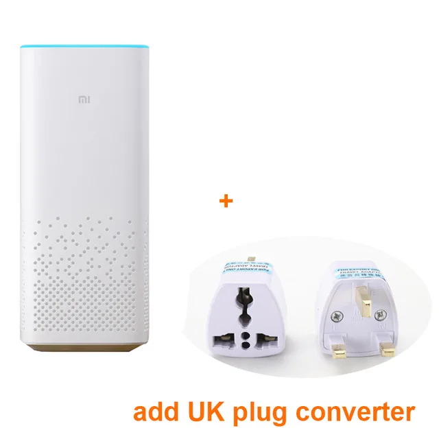 add UK plug Xiaomi Mi динамик AI колонка с Bluetooth и Wi-Fi голосовое дистанционное управление портативный умный дом Музыкальный плеер xiaoai приложение для Android IOS - Цвет: add UK plug