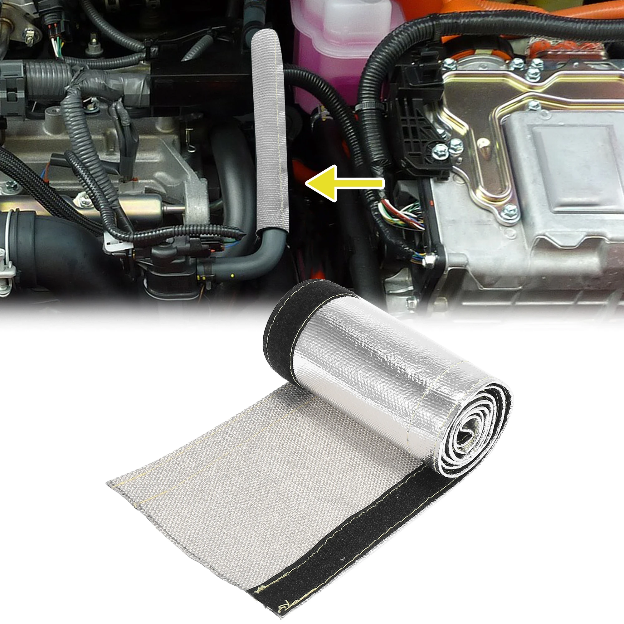 

Heat Shield Sleeve Insulator Wire Mug Wrap Loom Tube Metallic Heat Shield Insulated Fuel Lines Heat Protection Car Accessories