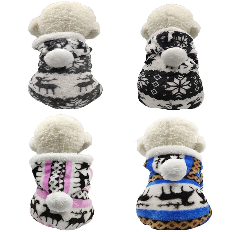 Одежда для собак зимние теплые куртки Щенок Рождественская Толстовка маленьких