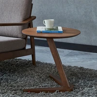 design end table sofa side small desk minimalist side table furniture wood round coffee table for living room mini bedside table