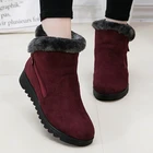 Женские зимние ботильоны из флока, теплые меховые ботинки с пушистой стелькой, на платформе, на толстой подошве, на молнии, мягкая кожаная повседневная обувь для женщин