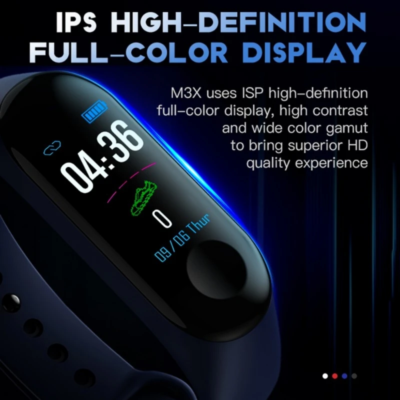 Водонепроницаемый смарт-браслет M3 IP67 Bluetooth 4 0 с цветным экраном и USB-зарядкой |