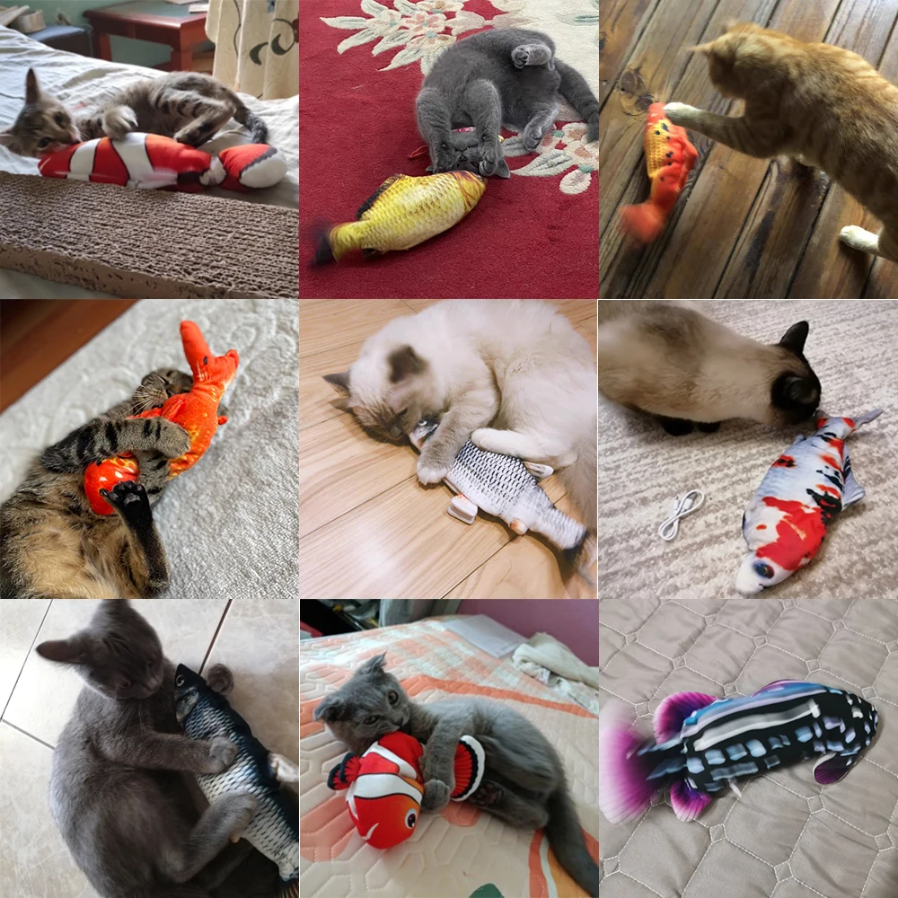 Игрушка для кошек рыба с электрической зарядкой от USB имитация рыбы кошка