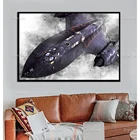 Картина на холсте с изображением разведчика самолета, настенный постер, SR-71, с изображением черных птиц, в подарок пилоту, для украшения комнаты мальчика, для дома
