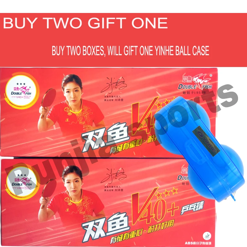 Original double fish V40+ 3 stars table tennis balls ABS polymer balls has seam new material wholesales total 10balls wihte