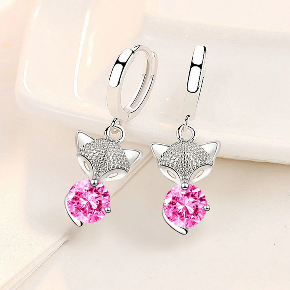 Женские серьги-подвески из серебра 925 пробы с фианитами