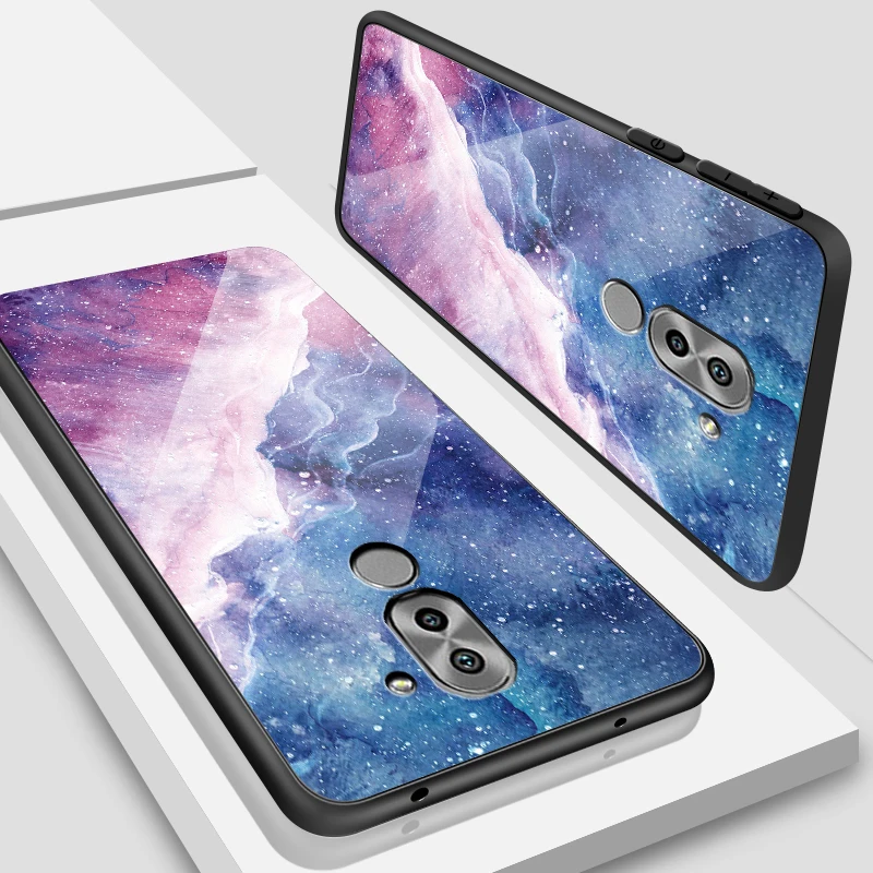 W198 Закаленное Стекло чехол для Huawei Honor 6X 7A 7C Y6 Y9 7X 8A 8X9 Lite Y7 премьер-профессионал Magic2 дизайн цветение защитный чехол-раковина - Цвет: W198