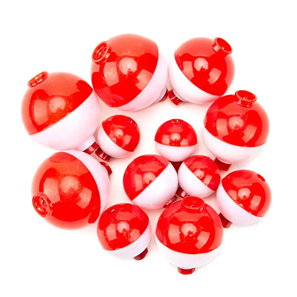 

Fishing Bobbers Snap-On Push Button Round Floats Buoyant Fly Bobbers Red White Fishing Tackle Accessories 1 Set