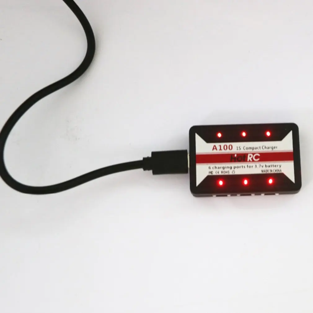 Новый HotRc A100 6 в 1 3 7 Lipo зарядное устройство с защитой от перегрева для Hubsan X4 Q4 H107L H107C