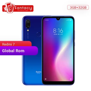 Xiaomi Redmi 7 с глобальной прошивкой, 3 ГБ, 32 ГБ, Восьмиядерный процессор Snapdragon 632, двойная камера 12 Мп, 6,26 дюйма, HD мобильный телефон, 4000 мАч, большая батарея