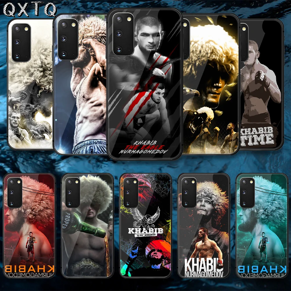 

Khabib Boxing Nurmagomedov Tempered Glass Phone Case Cover For Samsung Galaxy Note S 9 10 20 21 E Plus Ultra M 31 51 FE Bumper