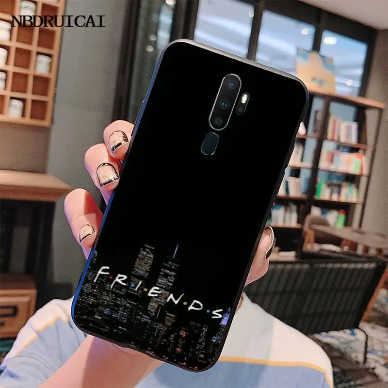 HPCHCJHM друзья вместе черный мягкий чехол для телефона из ТПУ Oppo A5 A9 2020 Reno Z Realme5Pro R11