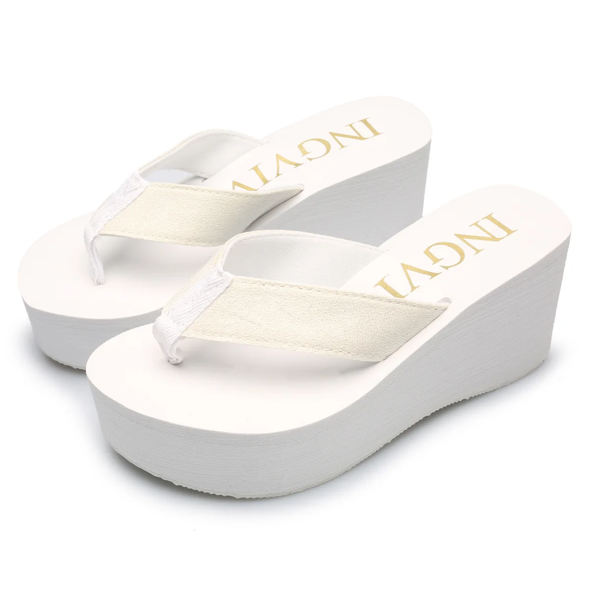 

Female Shoes Ladies' Slippers Beige Heeled Sandals Summer Clogs Woman Rubber Flip Flops On A Wedge Low Candy Colors 2021 Black B