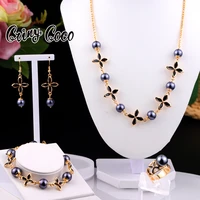 cring coco gold plated jewelry sets hawaiian polynesian bridal chian bracelets jewellery set necklace earrings sets for women