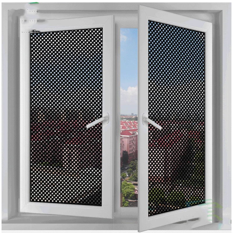 

Multi-function Perforated Mesh Window Film Self Adhesive Translucent Window Glass Sticker Home Office Privacy Light StickerLA503