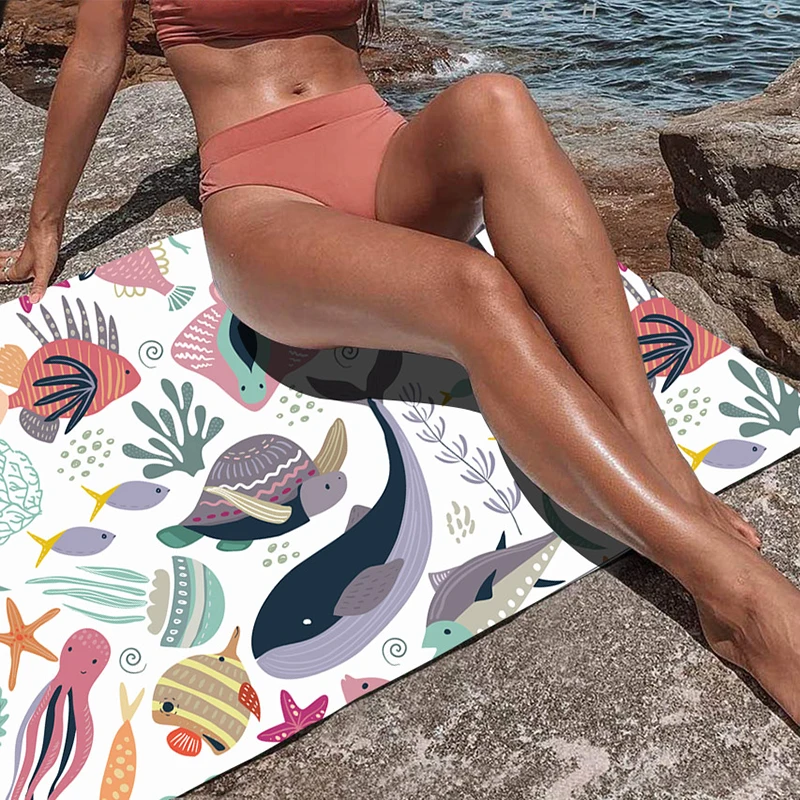 

Sand Free quick dry beach towel Microfiber Bath Towels Beach cushion Swimming personalized Flamingo Beach towels