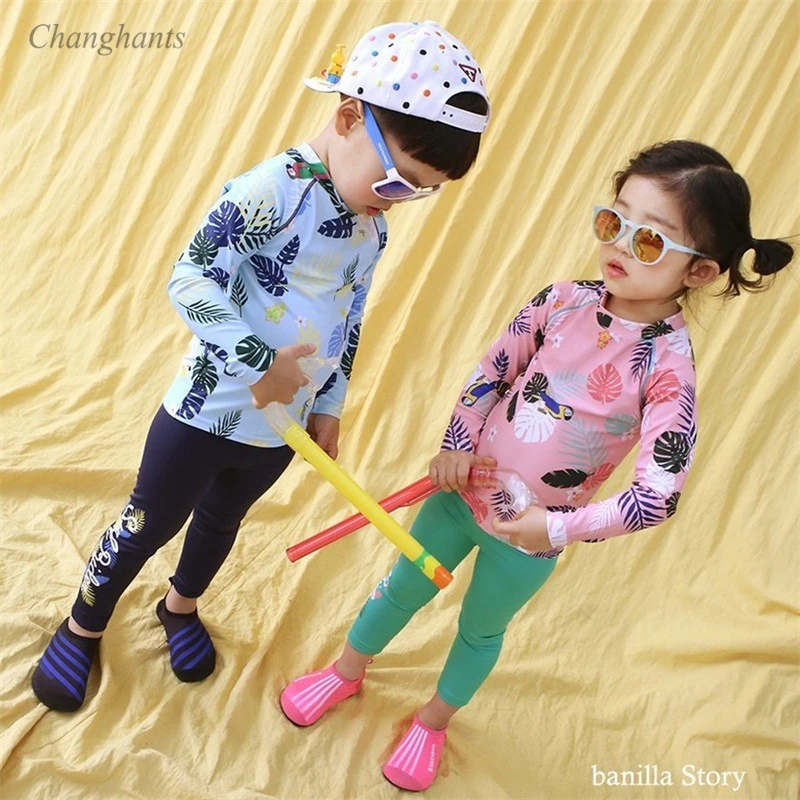 Купальник детский из двух предметов одежда для серфинга с длинным рукавом