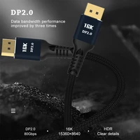 displayport 2 0 cable 16k60hz 4k165hz high speed 80gbps display port adapter for video pc laptop dp 2 0 display port cable hdr