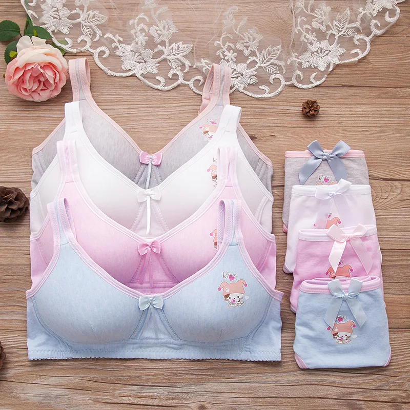 Нижнее белье для девочек хлопковые спортивные бюстгальтеры с чашечками